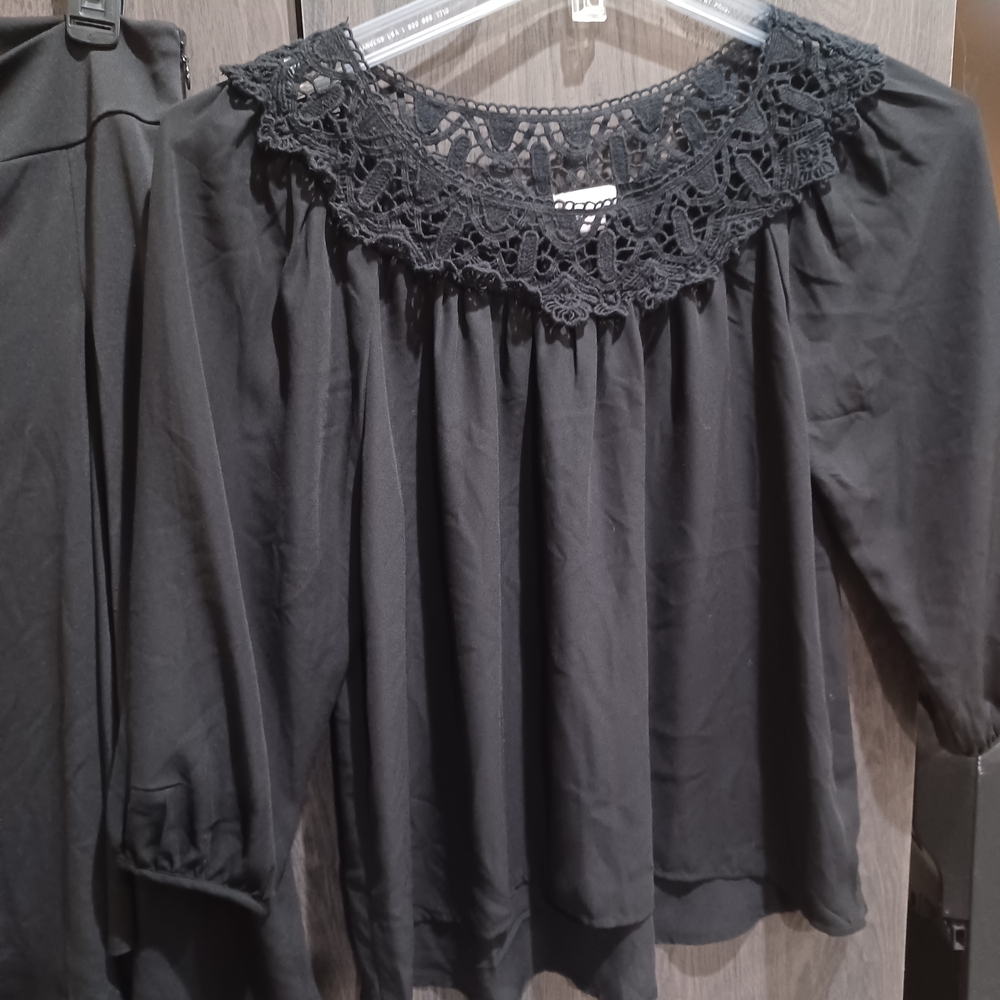 Xhilaration Black Lace Detail Blouse